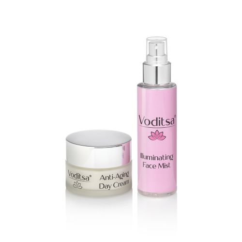 Комплект дневен крем против бръчки и мист за лице VODITSA